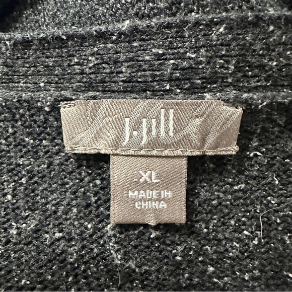 J. Jill Charcoal Grey Marled Silk & Cotton Knit Boho Sweater Dress  XL - Picture 4 of 9